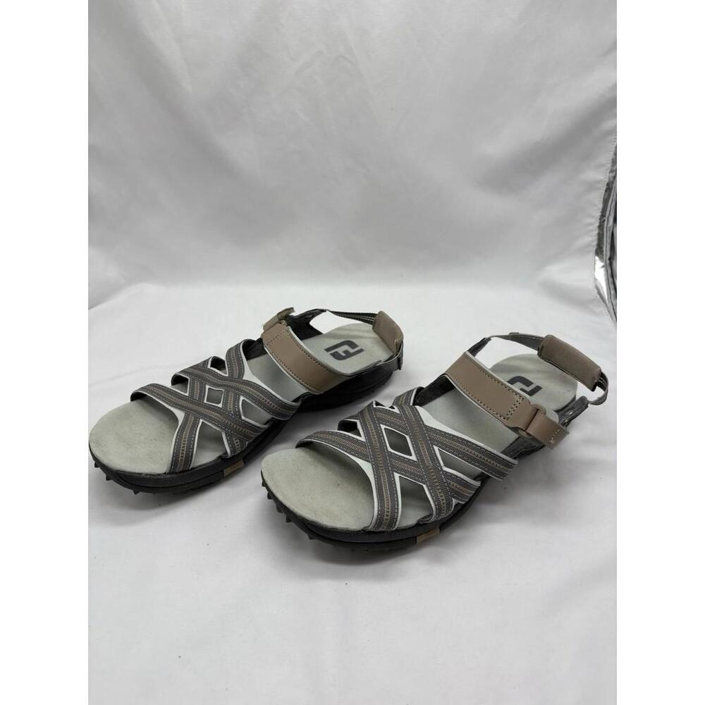 FootJoy Golf Specialty Sandals Women's Sz 11 M Cleated Tan Grey 48446 EXCELLENT